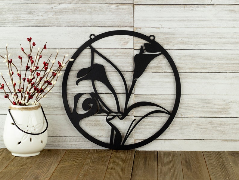 Calla Lily Flower Garden Sign Outdoor Metal Wall Art Etsy