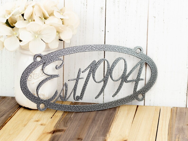 Established Wall Hanging Wedding Gift Metal Wall Art Etsy