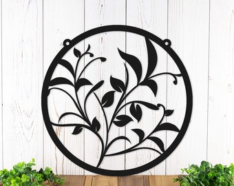 Flower Metal Wall Art, Garden Wall Plaque, Botanical Metal Wall Art