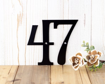 Serif House Numbers, Metal Sign Outdoors, Address House Plaque, Housewarming Gifts Personalized