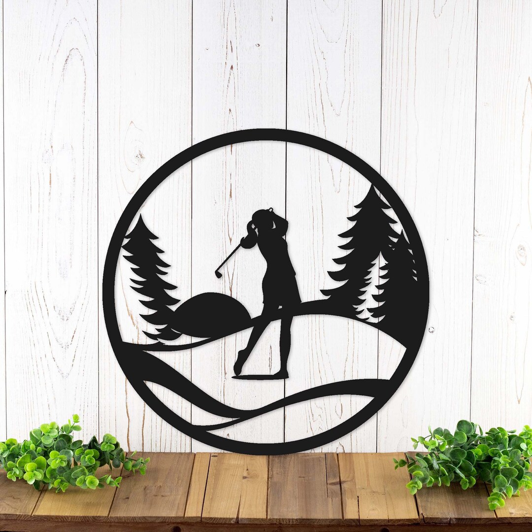 Golf Metal Wall Art, Woman, Golfing Sign, Golfer Gift, Metal Wall Decor