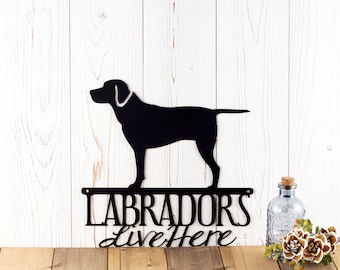 Labrador Metal Wall Art, Lab, Labrador Retriever, Metal Sign, Outdoor Wall Art, Wall Hanging, Dog Sign, Gift