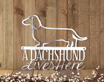 Metal Laser Cut Sign, Dachshund Gift, Beware of Dog Sign