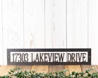 Metal Address Sign, Custom Metal Sign, Outdoor House Number, Address Plaque