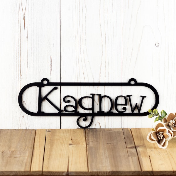 Custom Metal Name Sign, Personalized Name Plaque, Outdoor Metal Wall Art