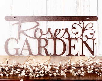Personalized Garden Sign for Mother's Day | Garden Decor in Laser Cut Metal | Choice of Dragonfly, Butterfly, Bumble Bee, or Ladybug
