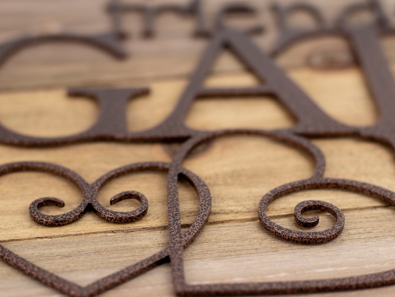 Gather Sign Metal Wall Hanging Hearts Metal Wall Decor Metal Sign Friends and Family Gather Here Metal Wall Art