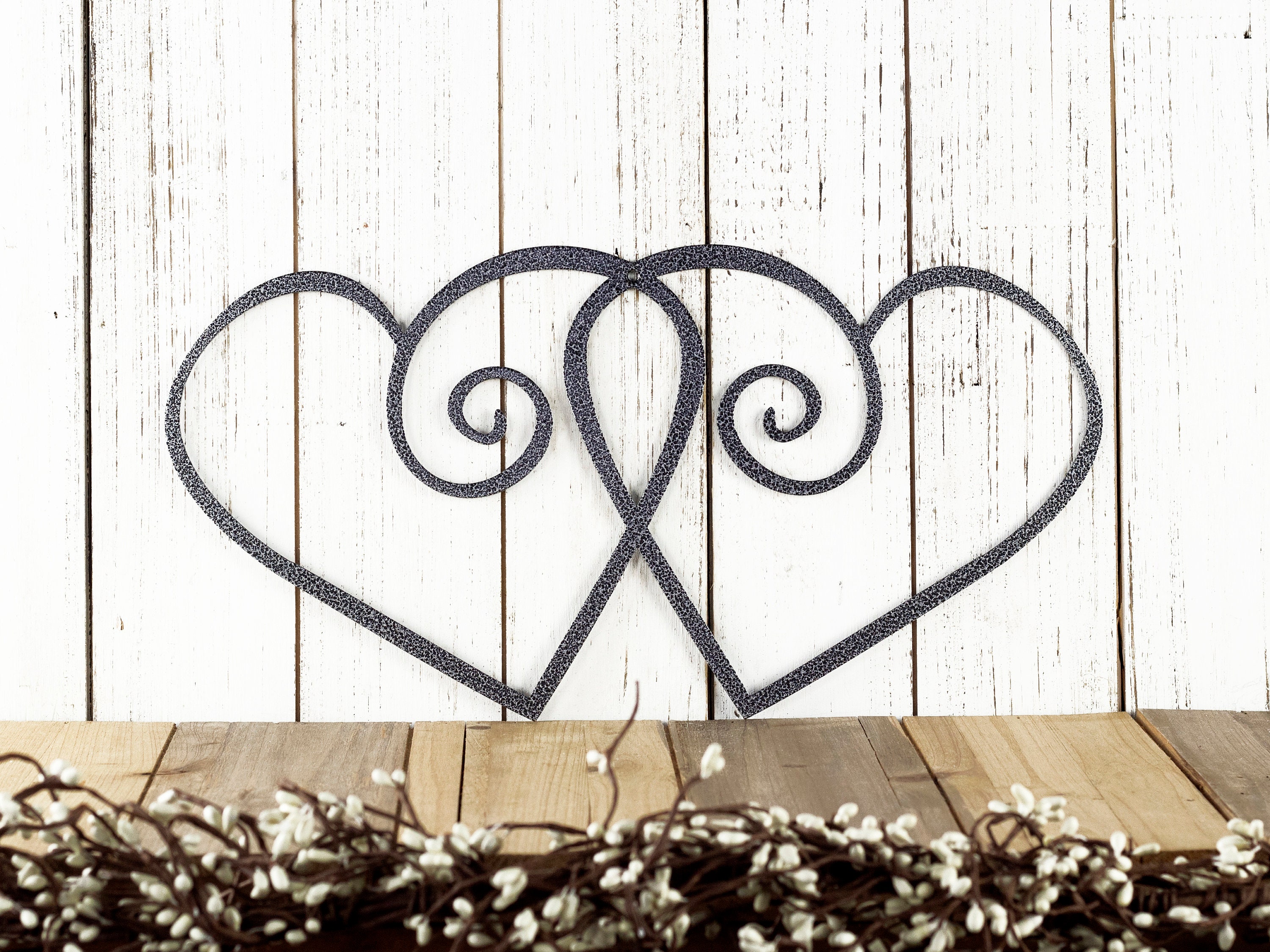 Heart Metal Wall Art, Metal Sign, Valentines Day Decor, Hearts, Wall