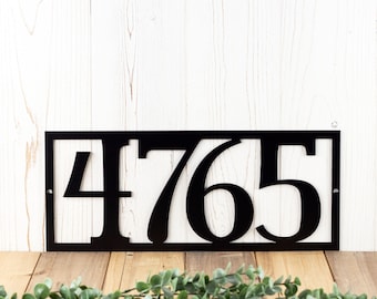 Rustic House Numbers, Custom Metal Sign, Farmhouse Decor, Housewarming Gift, Metal Address Plaque