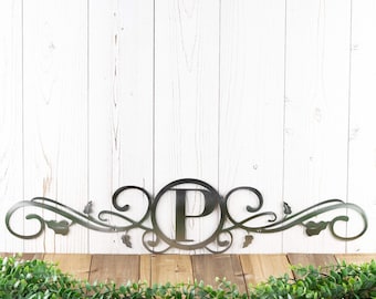 Monogram Metal Sign, Custom Sign, Monogrammed Sign, Wedding Gift, Custom Monogram, Personalized Metal Wall Art, Scrolls
