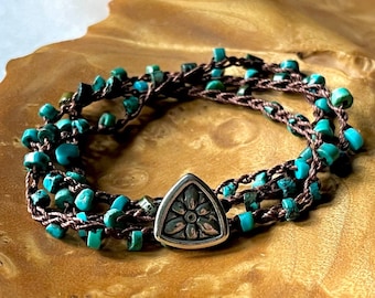 Bijoux bohèmes, bracelet bohème, bijoux turquoise, bracelet bohème en argent, bijoux bohème en perles, bracelet turquoise, cadeau pour petite amie, fait main
