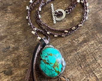 Boho Jewelry Long Boho Necklace Turquoise Jewelry Bohemian Jewelry Soldered Pendant Beach Boho Jewelry Turquoise Necklace TwoSilverSisters