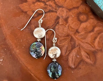 Boho Pearl Earrings Beach Boho Earrings Artisan Jewelry Bohemian Earrings Dangle Drop Earrings Silver Boho Earrings Freshwater Pearl Jewelry