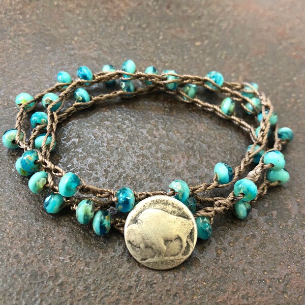 Turquoise Jewelry Buffalo Bracelet Boho Jewelry Southwestern Jewelry Southwest Bracelet Bohemian Jewelry Boho Bracelet TwoSilverSisters