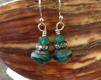 Boucles d'oreilles bohème en argent Boucles d'oreilles boho pendantes Boucles d'oreilles pendantes Bijoux bohème Boucles d'oreilles turquoise Bijoux bohème Bijoux gitane Bijoux artisanaux