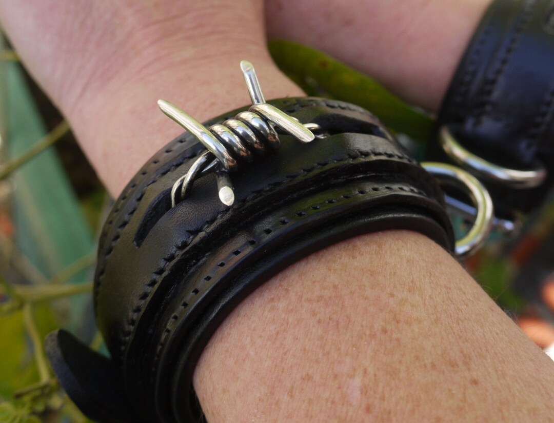 Barbed Wire Sterling Silver Fetish Cuffs Or Bondage Cuffs Handmade Etsy