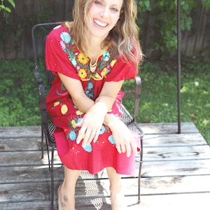 Vintage Oaxaca Mexican Embroidered Dress