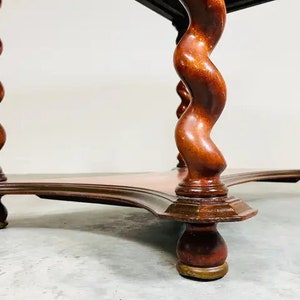 19th Century Barley Twist Mahogany Desk Console or Library Table by Imperial image 6