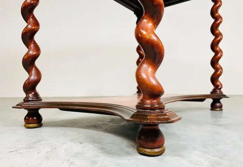 19th Century Barley Twist Mahogany Desk Console or Library Table by Imperial image 6