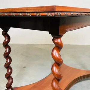 19th Century Barley Twist Mahogany Desk Console or Library Table by Imperial image 5