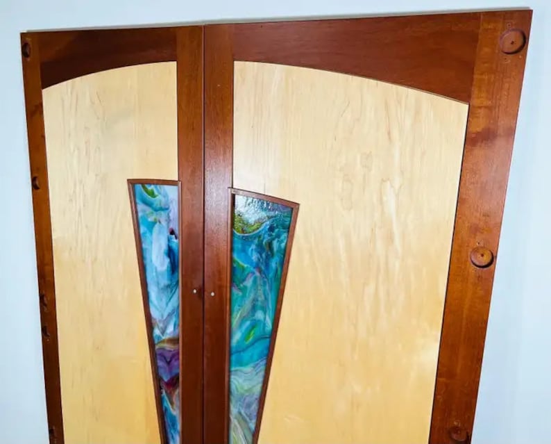 Matched Pair Of Custom Cabinet Or Cupboard Doors After Wharton Esherick image 9
