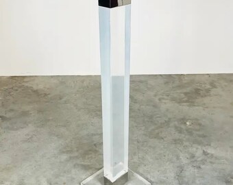 Charles Hollis Jones Lucite And Nickel Sculpture Pedestal Stand