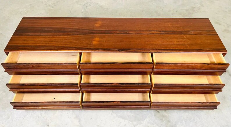 Mid-Century Brazilian Rosewood Triple Dresser After Arne Vodder image 2