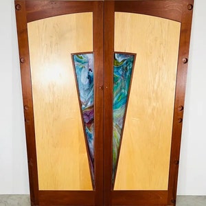 Matched Pair Of Custom Cabinet Or Cupboard Doors After Wharton Esherick image 8