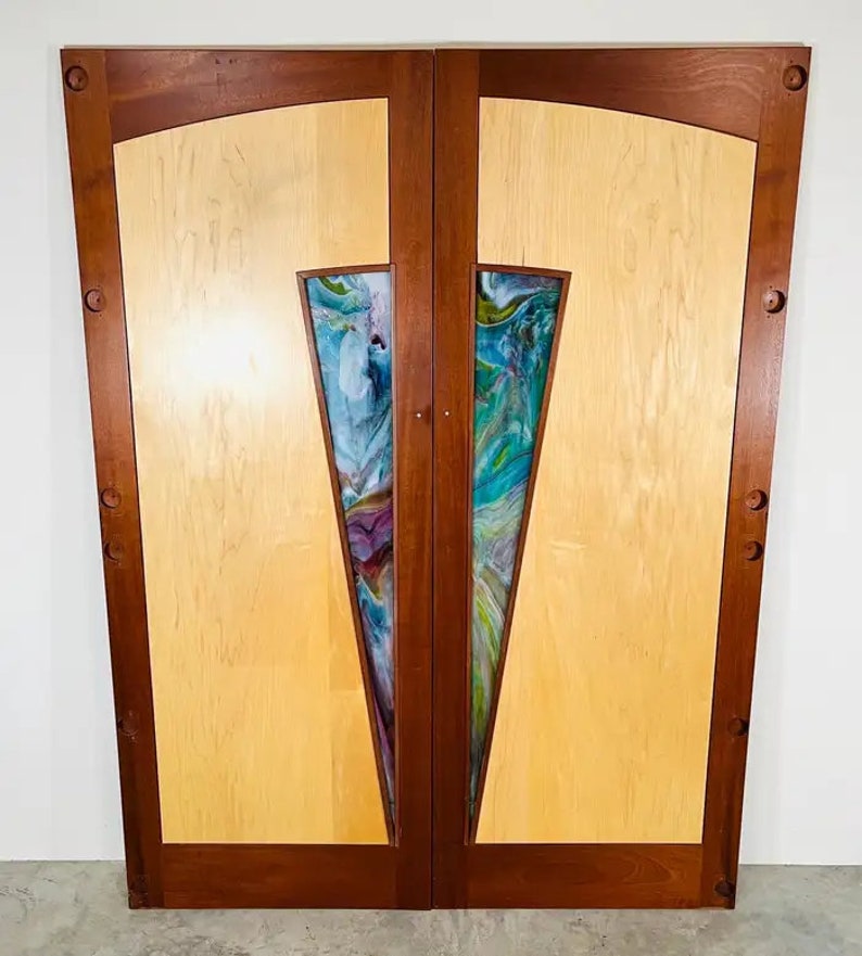 Matched Pair Of Custom Cabinet Or Cupboard Doors After Wharton Esherick image 8