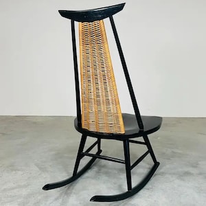 Mid-Century Ebonized Rocker or Rocking Chair by Arthur Umanoff for Shaver Howard image 9