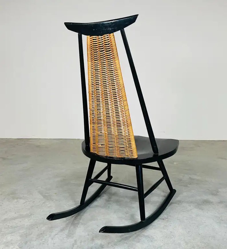 Mid-Century Ebonized Rocker or Rocking Chair by Arthur Umanoff for Shaver Howard image 9