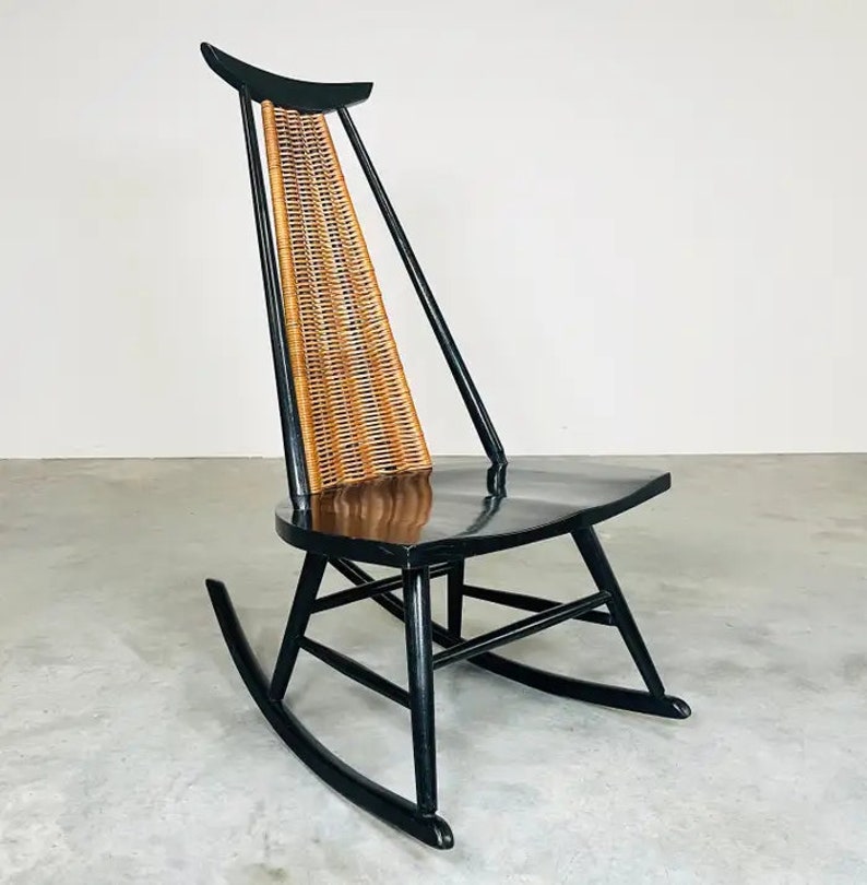 Mid-Century Ebonized Rocker or Rocking Chair by Arthur Umanoff for Shaver Howard image 3