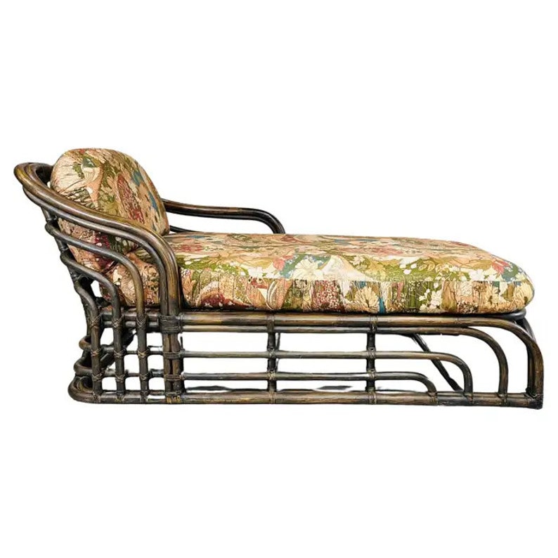 Bohemian Ficks Reed Style Sculptural Bamboo Chaise Lounge Chair Circa 1960 image 1