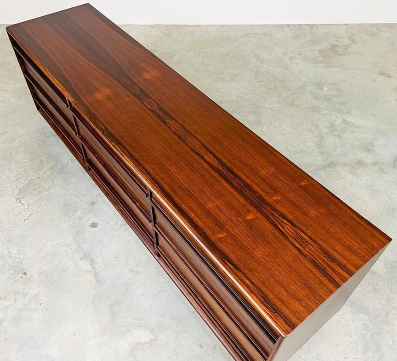 Mid-Century Brazilian Rosewood Triple Dresser After Arne Vodder image 8