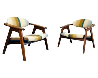 Vintage Sculptural Walnut Pair Of Adrian Pearsall ‘Captains’ Chairs