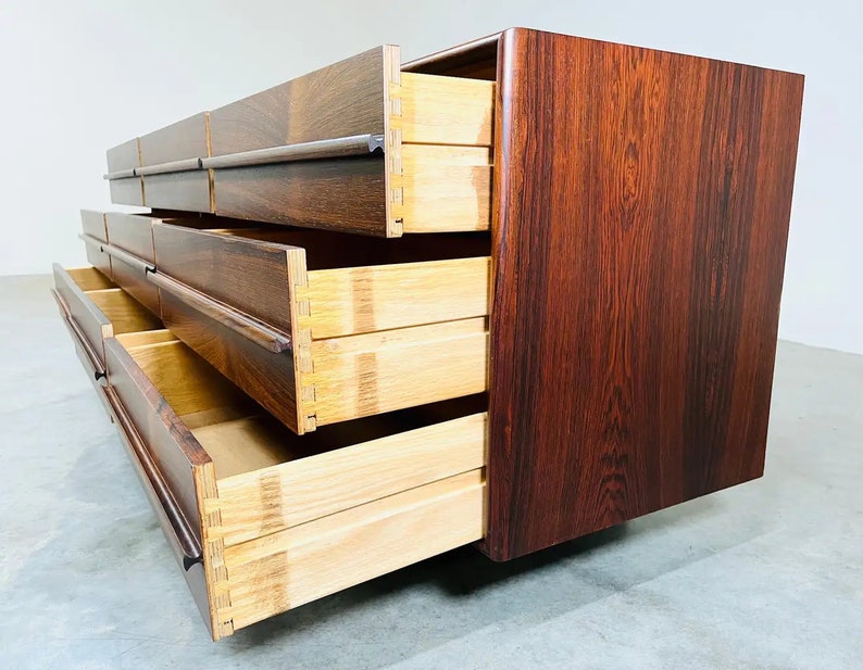 Mid-Century Brazilian Rosewood Triple Dresser After Arne Vodder image 3