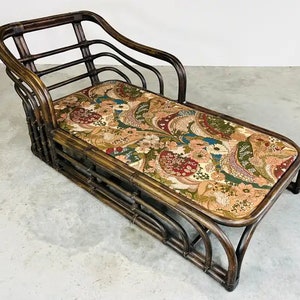 Bohemian Ficks Reed Style Sculptural Bamboo Chaise Lounge Chair Circa 1960 image 9