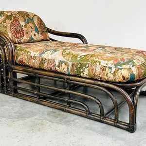 Bohemian Ficks Reed Style Sculptural Bamboo Chaise Lounge Chair Circa 1960 image 3