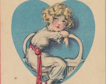 Valentijn: Betoverende antieke Valentijnskaart uit 1900 met sentimenteel vers - Een romantische knaller uit het verleden!