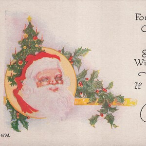 Natal: Cartão postal de Natal vintage do Papai Noel - Saudação de Natal antiga com ilustração de Kris Kringle