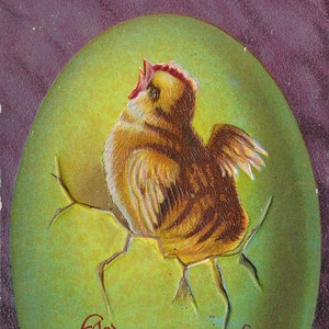 Pasqua: affascinante cartolina antica con auguri di Pasqua, campanelle rosa e vignetta paesaggistica, inizio Novecento.