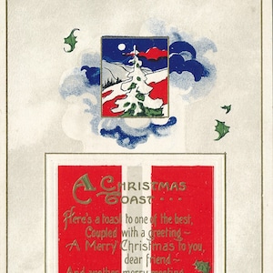 Natale: autentica cartolina di brindisi natalizi dei primi anni del 1900 – un tesoro stagionale