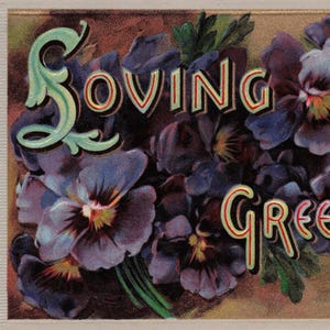 Carte Postale Ancienne "Loving Greetings" avec Fleurs – Carte Vintage Embossée (Début 1900)