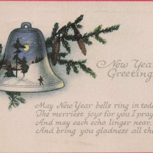 Carte Postale Antique du Nouvel An 1918