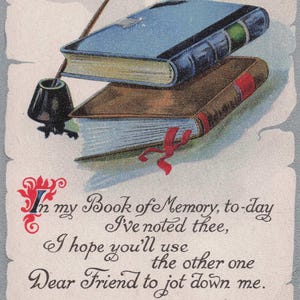 Carte Postale Ancienne “Mon Livre, Ton Livre” – Collection Littéraire Vintage