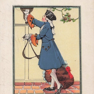 Thanksgiving: charmant antiek Thanksgiving-briefkaart | "Dankzegging Zegeningen" | met gouden accenten | Vintage verzamelobject (1912)