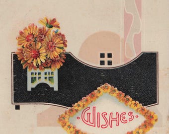 1911 Embossed Daisies Postcard: Vintage Friendship Verse, Made in Germany