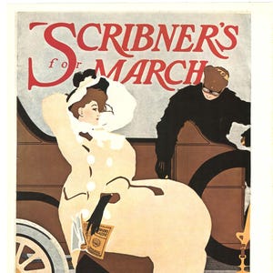Vintage Scribner's March Poster: Iconic Art Deco Magazine Print