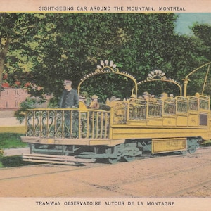 Canada: Cartolina d'epoca con carrozza turistica di Montreal - Inizio del XX secolo, giro panoramico in tram