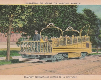 Canada: Antique Montreal Sight-Seeing Car Postcard - Early 20th Century, Scenic Tramway Ride